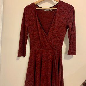 V neck wrap mini dress